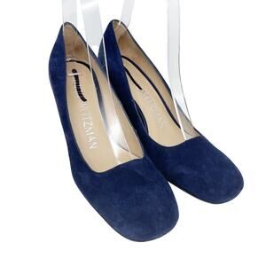 Stuart Weitzman Women's Curveblock 85 Pump Nice Blue Size 5 B